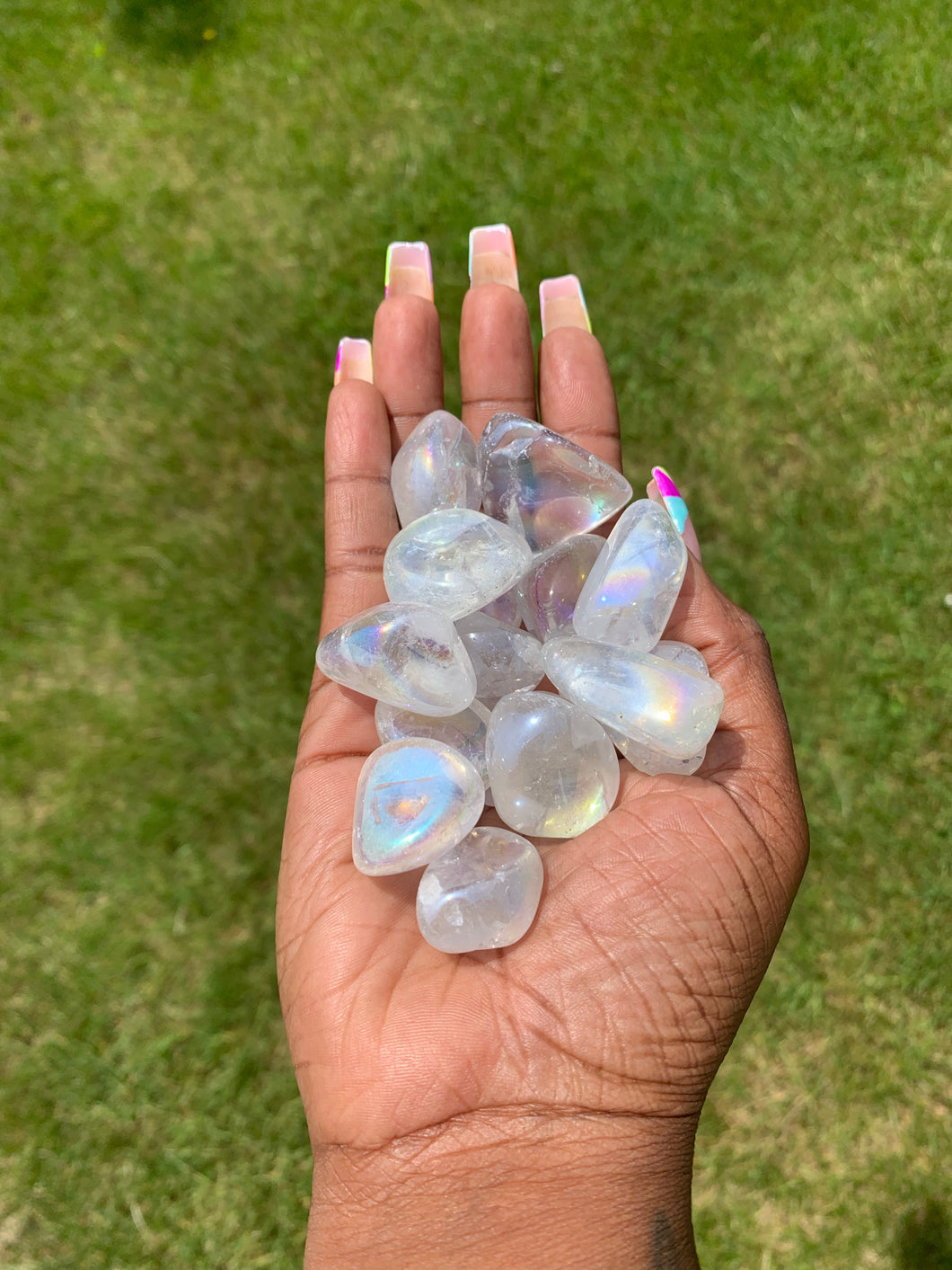 Angel Aura Quartz (tumbled pocket stone)